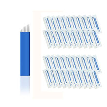12 Pin Microblading Blade Eyebrow Tattoo Needles for Manual Eyebrow Permanent Makeup Supplies (Pack of 50)