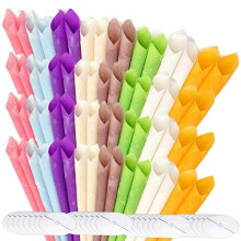 Organic Hopi Ear Candles for Blocked Ears - All Natural Ear Wax Remover - GLAMZA 100% Natural Beeswax Candle - 64pcs (32 Pairs) with 32 Protective