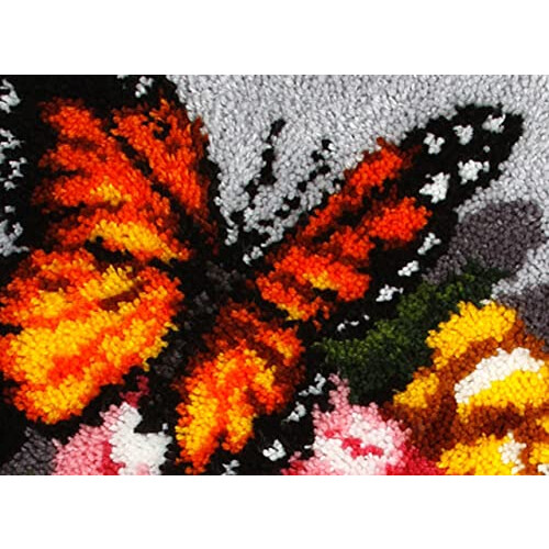 Latch Hook Rug Kit Floral Butterfly, Assorted, 49x61cm 1