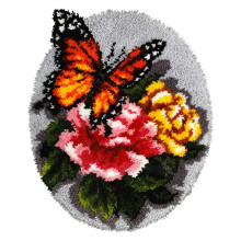 Latch Hook Rug Kit Floral Butterfly, Assorted, 49x61cm