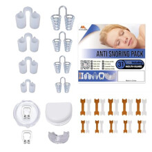Anti-Snoring Device for Different Types of Snorers - (Pack of 31) - Comes with Nose Vents, Nose Clips and Nasal Strips - Includes A Mouthguard - A