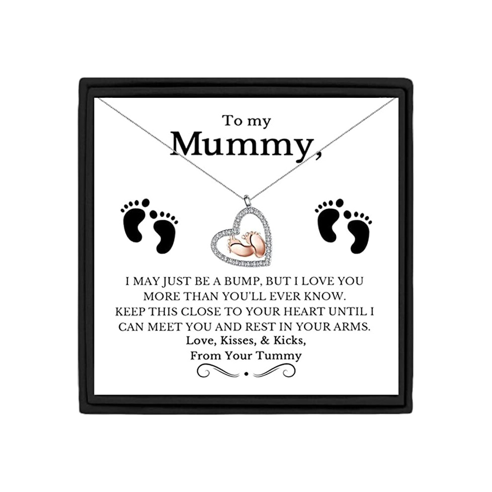 Gift For New Mum New Mummy Gift Pregnancy Gift Expecting Mother Gift From Baby Bump Pregnancy Gift Baby Feet Necklace To My Mummy Expecting Mother