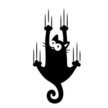 Cat Scratching Wall Vinyl Sticker Room Art Funny Home Kitchen Decal Living Room Fridge Decals Decoration Stencil Poster Nursery Children House