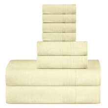 Supreme Premium 500 GSM 8 Piece Towel Set, 100% Cotton, Machine Wash, Double Stitched, Strong Hem & Highly Absorbent for Bathroom, Shower & Daily Use