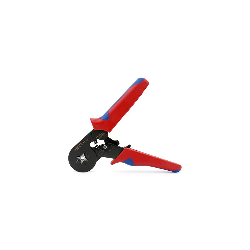 Crimper Plier, Hsc8 6-4A, Mini Self-Adjustable Crimping Tools, Use For 0.25-6.0 Mmâ² (23-10 Awg) Square Ferrule Wire Cable End-Sleeves, Red 670534171943