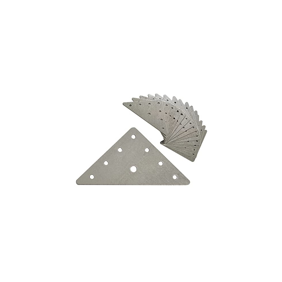 15 x Corner Bracket (80 x 80 x 1.5) Flat Triangular Wood Metal Galvanised Fixing Plate Brace Connector