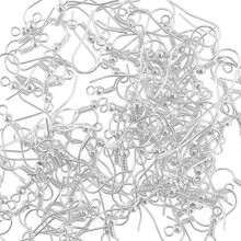 Crochets de boucles d'oreilles 200 pices 18 mm avec emballage de vente au dtail Kare & Kind (argent)