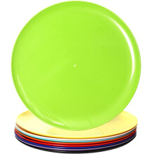 9 Pack 30CM Plastic Plates, Re-usable Large Plates, Dinner Plates, Set of 9 (Rainbow Colors)