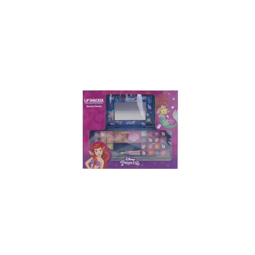 Markwins Lip Smacker Princess Ariel Beauty Palette, Make-Up Giftset Including Colorful Lip Glosses, Shimmer Creams, Blush & Bronzer For Your Kids' Princess