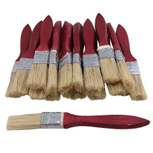 1 inch/2.54cm Red Wooden Handle Paint Brushes(20 Pack) Painting Decorating Stains Home DIY Tool Set