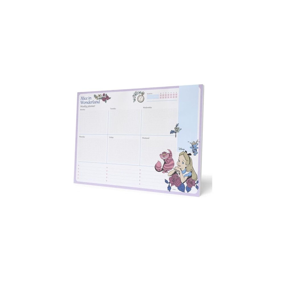 Disney Alice in Wonderland Weekly Planner A4 | Disney Calendar | Family Calendar | 54 Tear Off Pages | Desk Calendar | Organiser Planner | Alice in