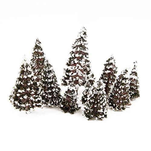 Yetaha 16PCS Μίξη Μοντέλων Κέδρων Χιονιού Diorama Σκηνικό Σιδηροδρόμου Ύψος 6/8/10/12cm Κάθε 4PCS