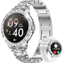 Chronus Smart Watch for Women, Bluetooth Call 1.32" Ladies Fitness  Sports (Silver)