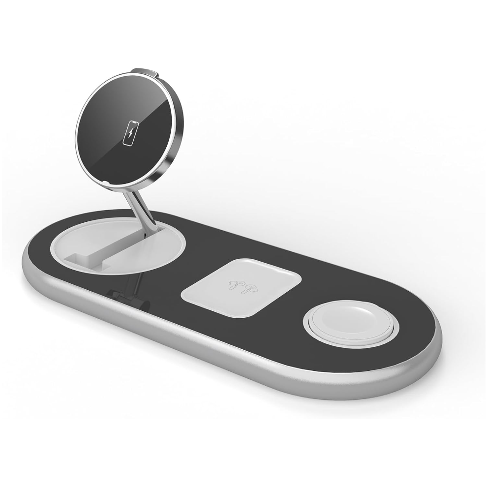 Chronus Three In One Wireless Charger, Suitable For Iphone, Airpods Charger, Watch Wireless Charger(Black) Black 6976919855809