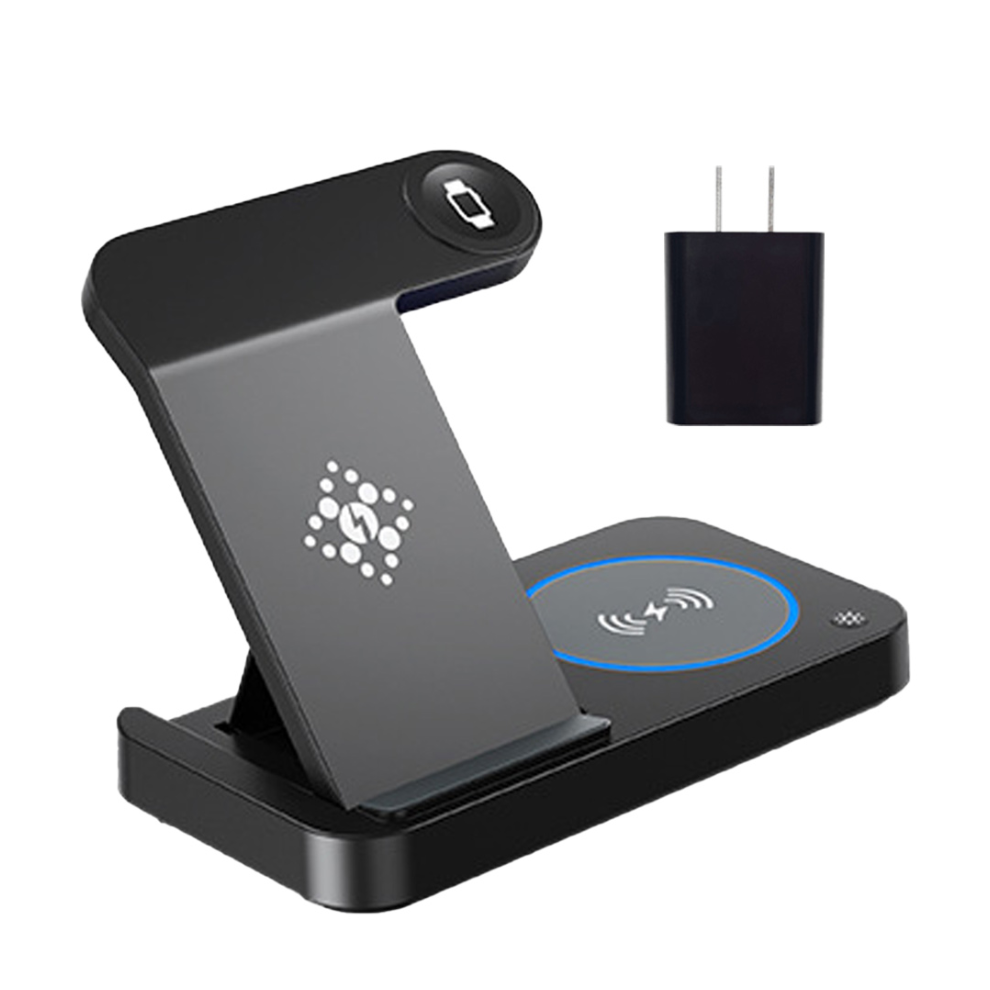 Chronus Wireless Charger 3 In 1, 15W Fast Charging Station For Apple Watch 9/8/Ultra 2/Ultra/Se/7/6/5/4/3/2, For Airpods 3/2/1/Pro/Pro 2, For 6976919855847