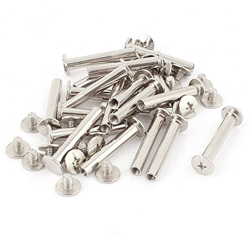30 Sets Binding Chicago Screws, 5mm x 30mm Nickel Plated Binding Screw Binder Post, Silver Tone 2