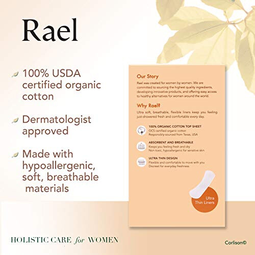 Rael, Protège-slips Couverture Coton Bio, Micro Fin, 70 Unités 2