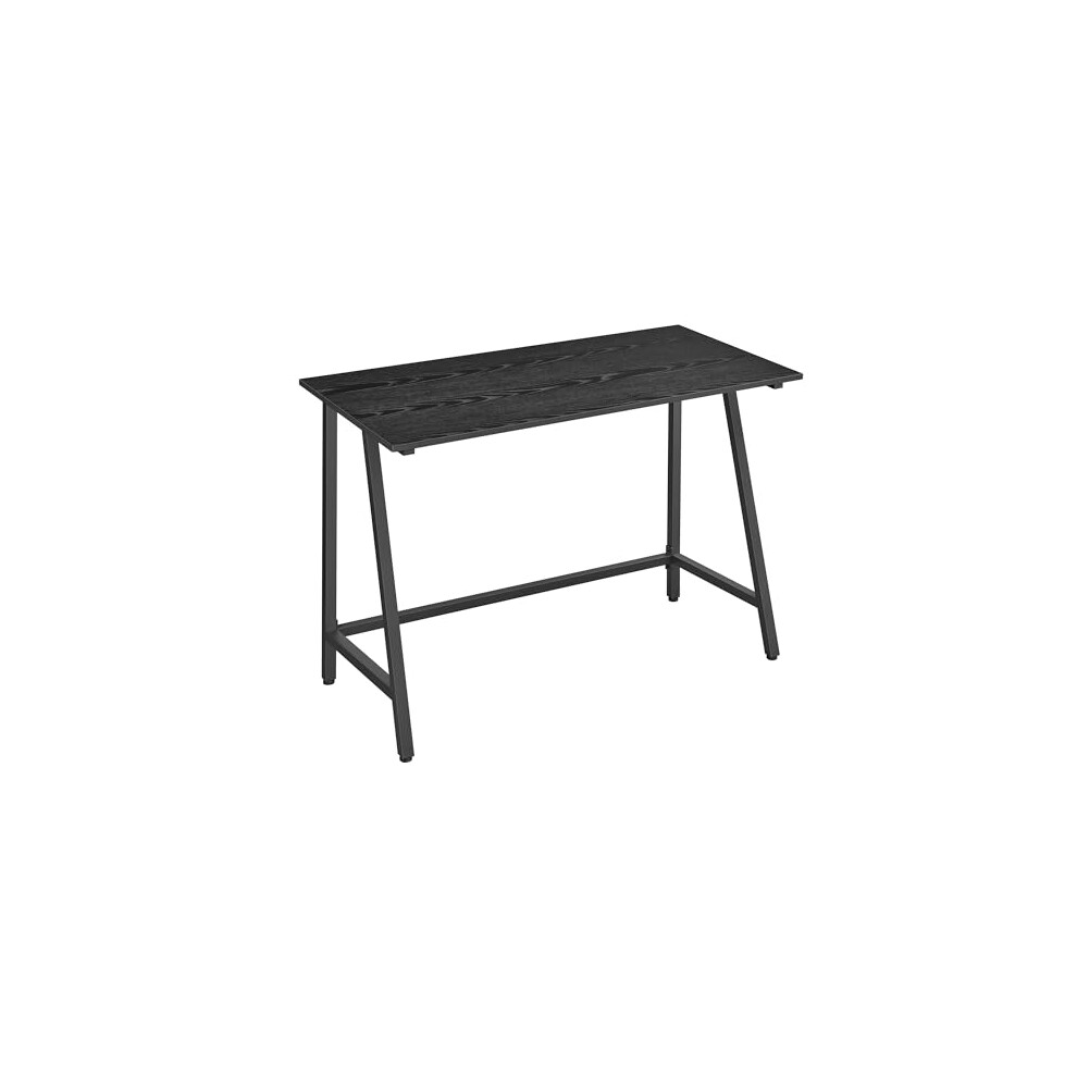 Desk, Computer Steel Frame, Rustic Top, Home Study Table, Easy Assembly, 50 x 100 x 75 cm, Industrial, Ebony Ink Black LWD040B56, Particleboard, 100 x