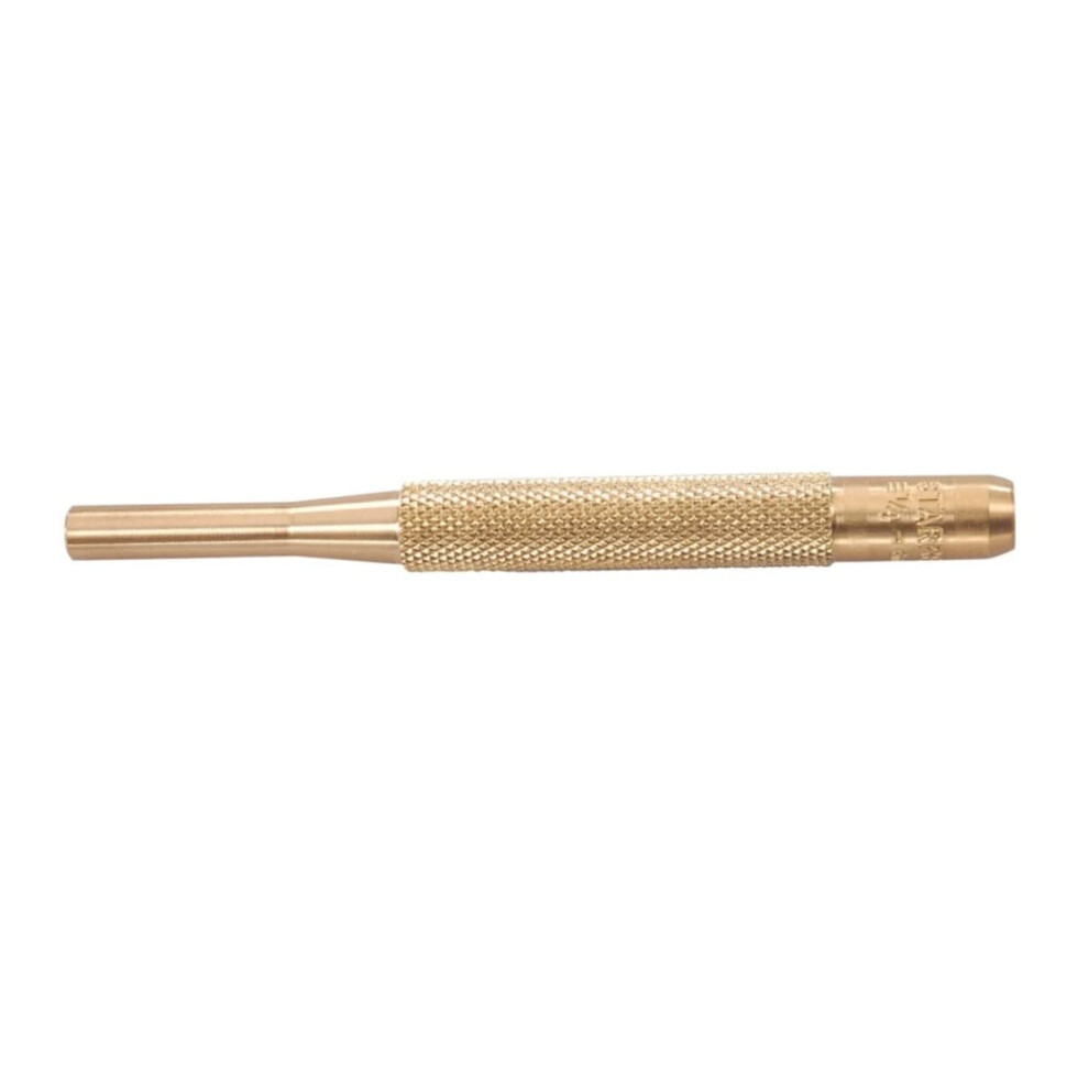 B565G Brass Drive Pin Punch, 4" Overall Length, 1" Pin Length, 1/4" Pin Diameter