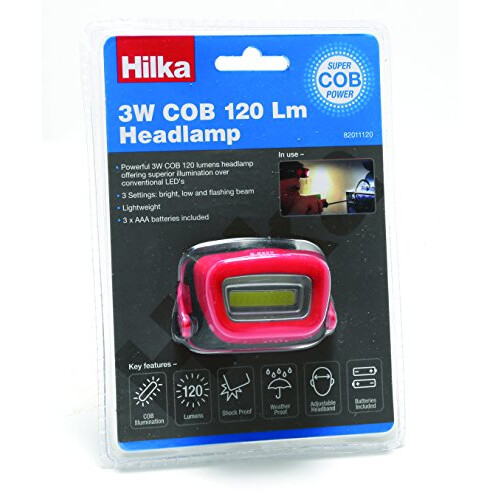 Hilka 82011120 3W COB 120 Lumens Headlamp
