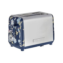 Laura Ashley Elveden Navy 2 Slice Toaster By VQ - Multi-Functional Toaster with Adjustable Heating, Defrost & Reheat Modes. Stainless Steel Body, 2