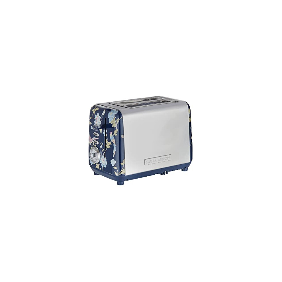 Vq Laura Ashley Elveden Navy 2 Slice Toaster By - Multi-Functional Toaster With Adjustable Heating, Defrost & Reheat Modes. Stainless Steel Body, 2