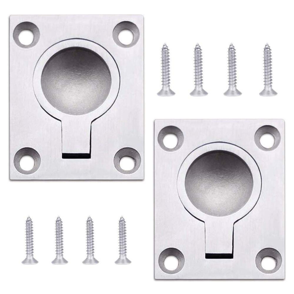 2 Pack Flush Ring Pull Handle Hatch Locker 49 X 39 Mm Boat Locker Cabinet Hidden Handleï¼Stainless Steel Marine Yacht Drawer Door Hardware 791386831103
