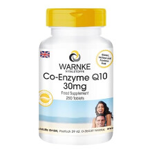 Coenzyme Q10 30mg, Vegan, 250 Tablets | Warnke Vitalstoffe