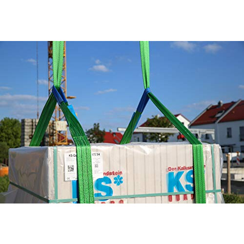 Braun 20032HB Lifting Strap with Reinforced Loops 2000 kg Load Capacity 3 m Green 1