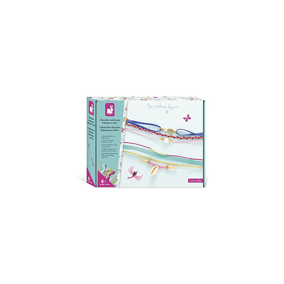 Janod - 2-Piece Make-Your-Own Multi-Strand Boho Bracelet Set - Les Ateliers Bijoux - Children's Arts & Crafts Kit - Dexterity And Concentration - 8 Years