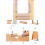 360 Degree Rotatable Tabletop Makeup Mirror Wooden Desktop Mirror with Stand High Clear Rectangular Mirror Free Standing 6