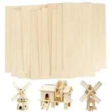 12 Pieces Plywood Sheets, 300x200x1.5MM Balsa Wood, Unfinished Basswood Sheets Perfect for Home Decoration, DIY Crafts Projects, Woodcraft Model,