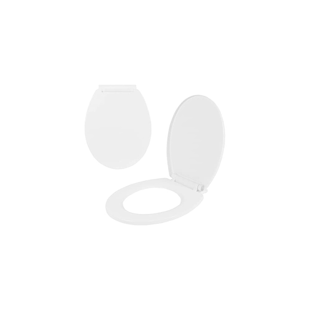 Soft Close Toilet Seat - Slow Close Toilet Replacement Oval Cover Lid Seat with a Classic White Finish - Quick and Easy Installation - Fits Most