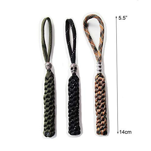 Paracord Pocket Knife Lanyard with Alloy Skull Beads,Handcrafted ...