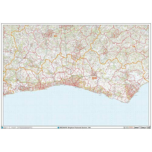 Brighton - BN - Postcode Wall Map - Paper