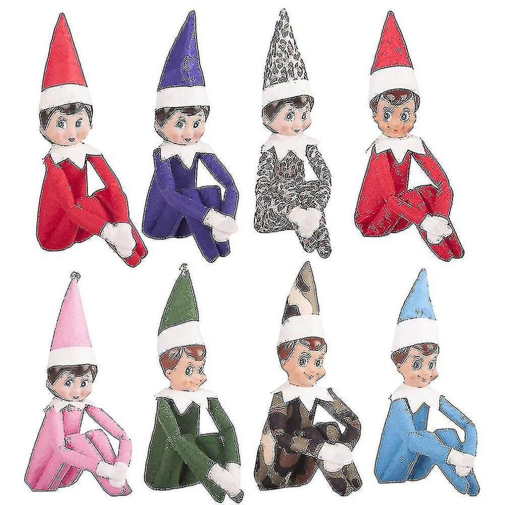 (Leopard Print Clothes, Girl) Christmas Novelty Plush Doll Toy Elf Boy Girl Statue Christmas Gift Stand
