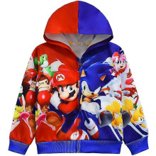 (B, 5-6 Years) Super Mario Bros 3d Print Kids Hoodie Zip Jacket Coat Boys Girls Long Sleeve Hooded Sweatshirt Tops Xmas Gift Chork