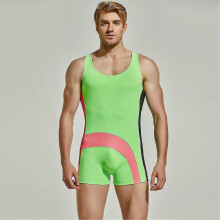(Green, XXL) Men's Outdoor Sports Leisure One-piece Matching Swimsuit -aa