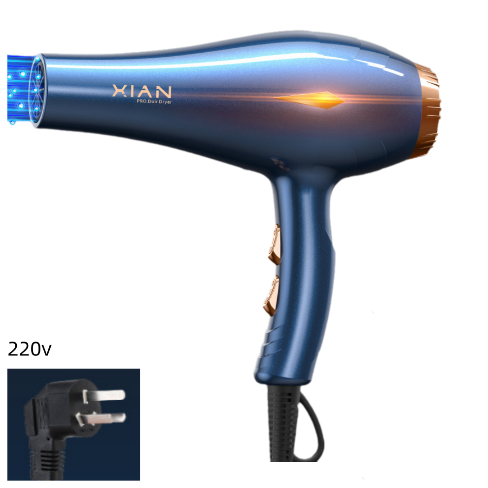 (Blue) Hair Dryer High Power High Wind Speed Hair Salon Style Household Use 2200w 220v