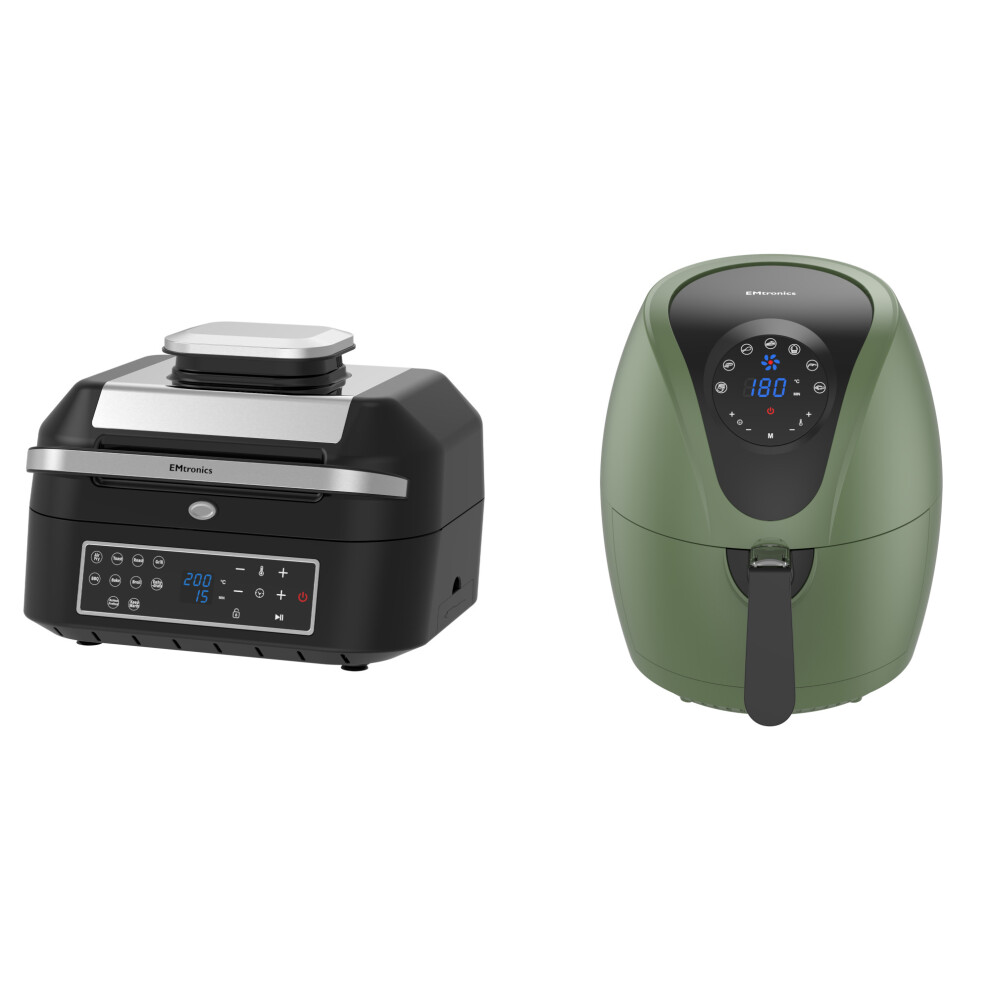 Emtronics 4.5L Sage Green & 6.3L Air Fryer Set