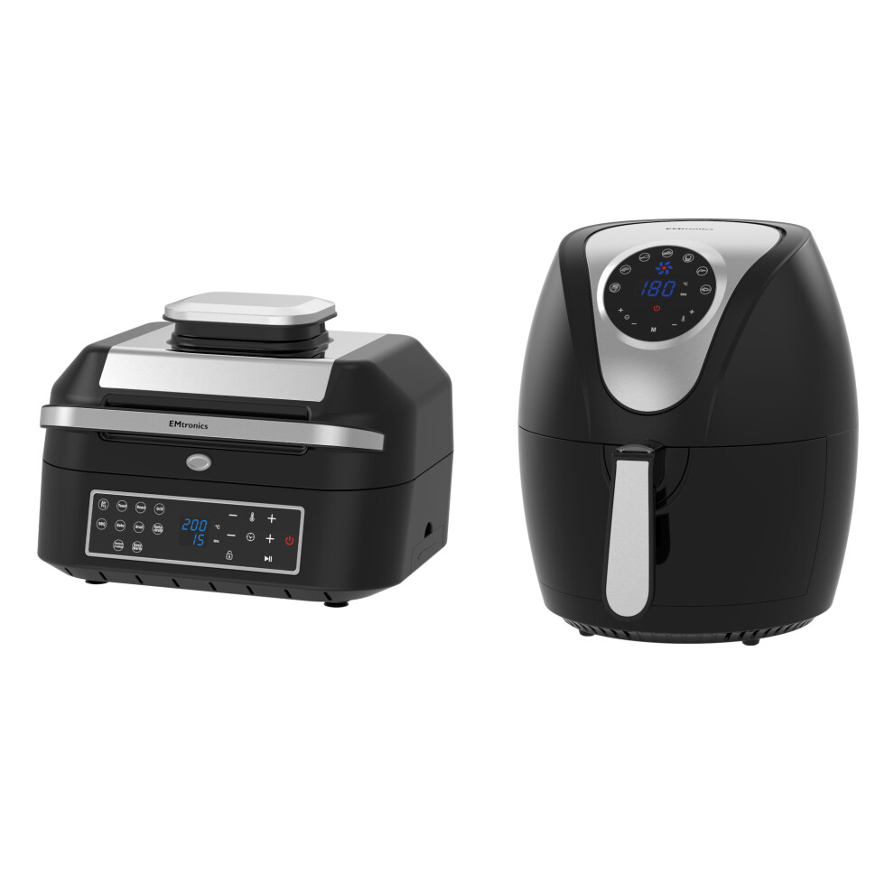 Emtronics 4.5L & 6.3L Air Fryer Set - Black