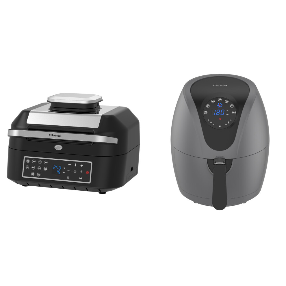 Emtronics 4.5L Grey & 6.3L Air Fryer Set