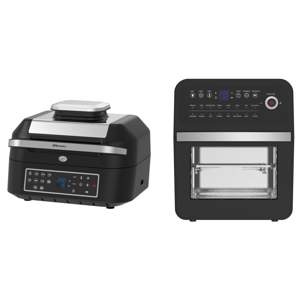 Emtronics Air Fryer 6.3 & 12 Litre Kitchen Set In Black