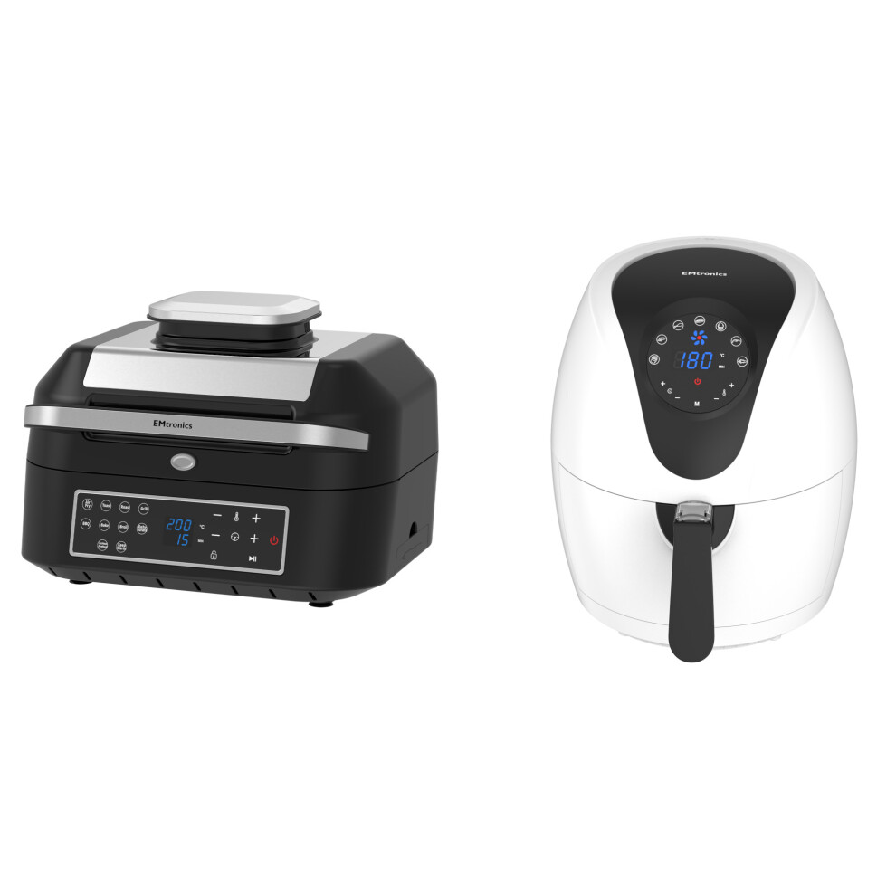 Emtronics 4.5L White & 6.3L Air Fryer Set