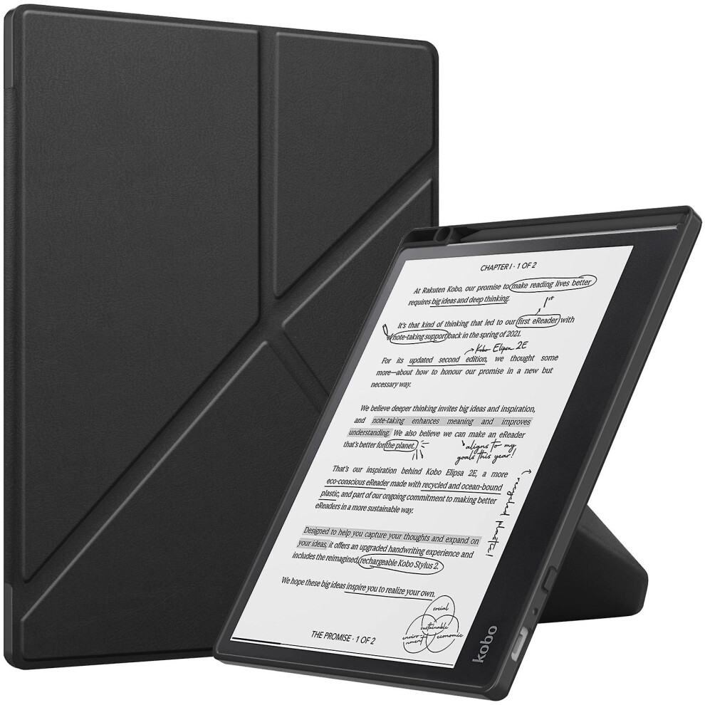 (Black) Leather Smart Tablet Case For Kobo Elipsa 2E Black 5413368260231