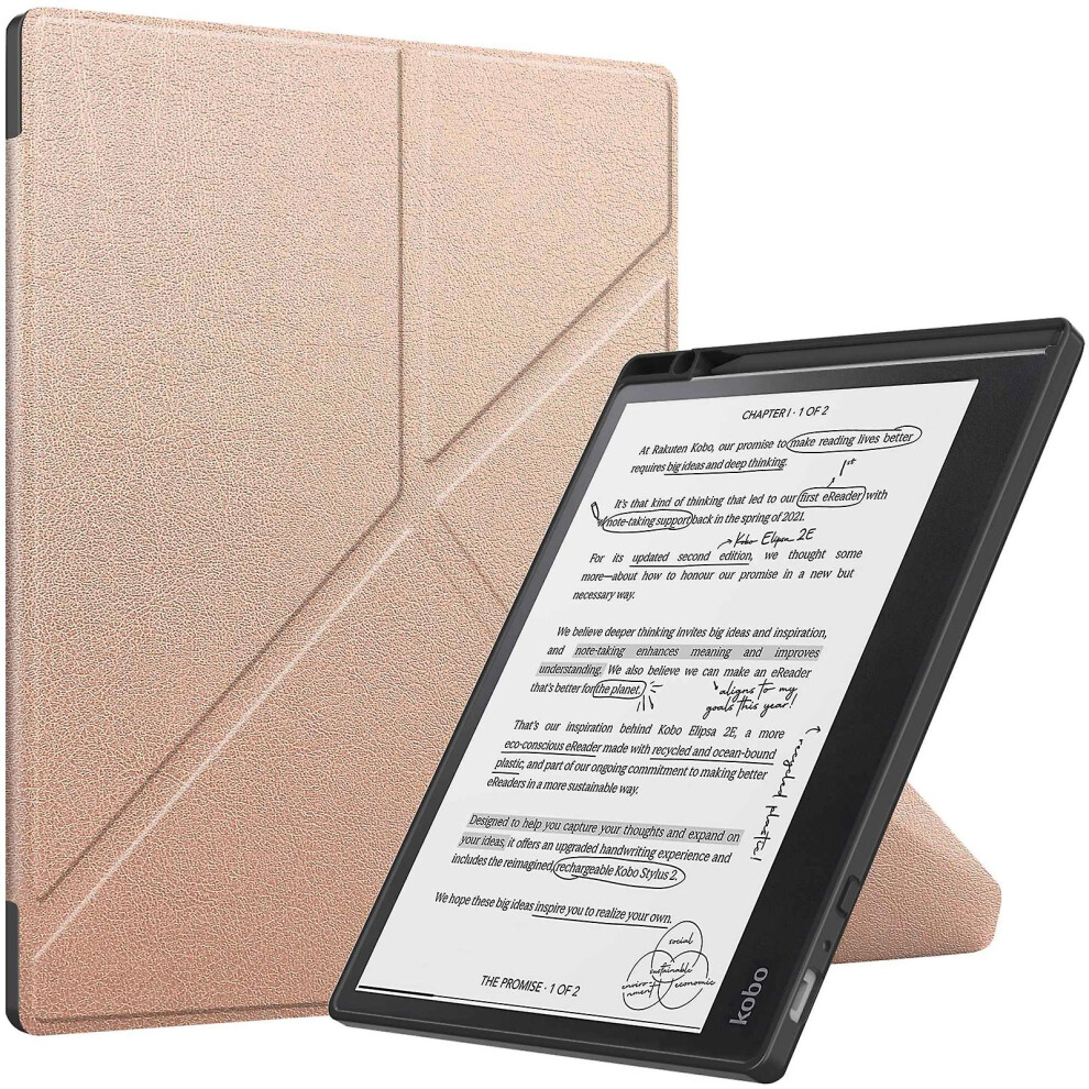 (Rose ) Leather Smart Tablet Case For Kobo Elipsa 2E Gold 5413368260255