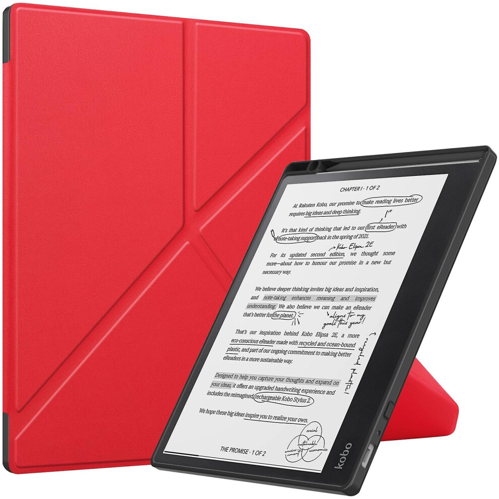 (Red) Leather Smart Tablet Case For Kobo Elipsa 2E Red 5413368260262