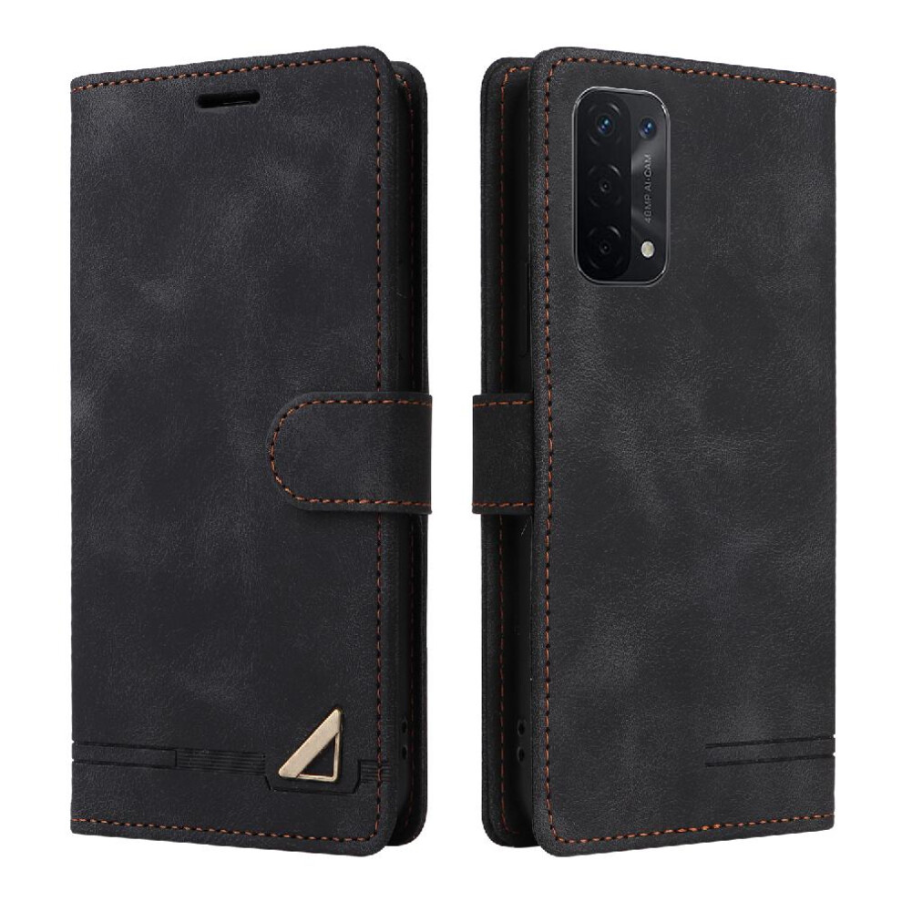 (Black) Flip Case For Oppo A54 5G/A74 5G Flip Cover Wallet Leather Case Shockproof Simple Business Black 764762753191