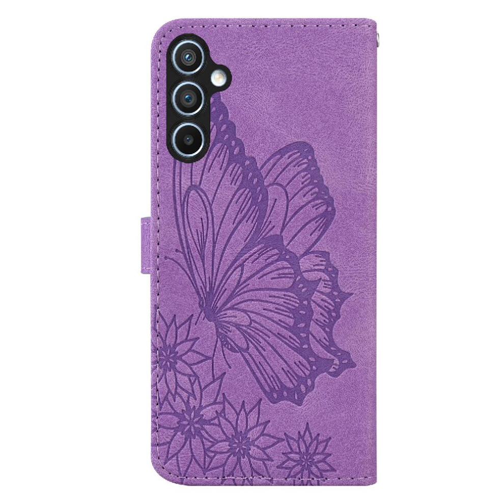 (Purple) Case For Samsung Galaxy S23 Fe 5G Leather Wallet With Card Slot Stand Kickstand Protective Flip Phone Case Big Butterfly Purple 764762754174