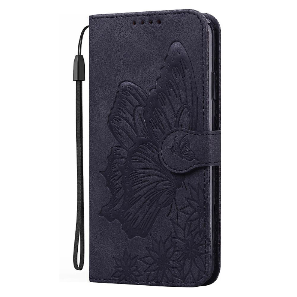 (Black) Case For Samsung Galaxy S23 Fe 5G Leather Wallet With Card Slot Stand Kickstand Protective Flip Phone Case Big Butterfly Black 764762754167